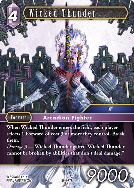 Final Fantasy TCG Dreamlike Oceans Wicked Thunder 28-077R Rare Near Mint Foil
