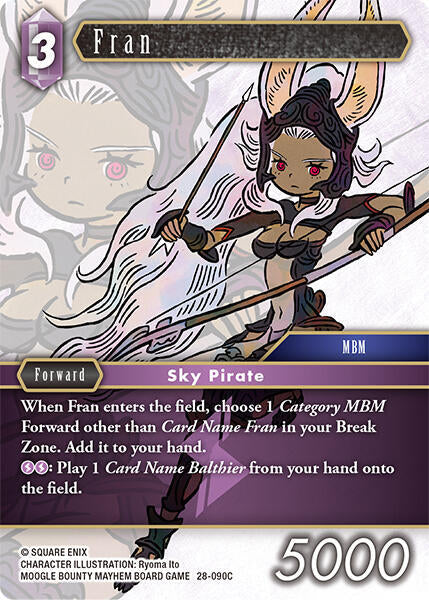 Final Fantasy TCG Dreamlike Oceans Fran 28-090C Common Near Mint Foil