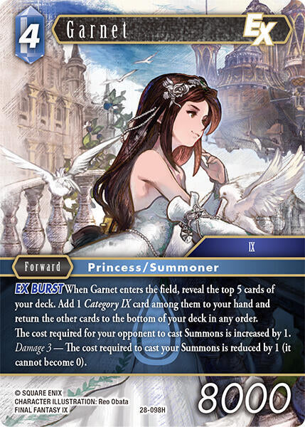 Final Fantasy TCG Dreamlike Oceans Garnet EX 28-098H Hero Near Mint Foil