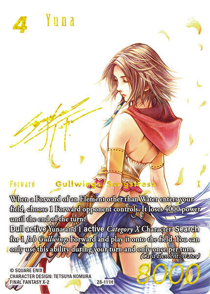 Final Fantasy TCG Dreamlike Oceans Yuna (Signature) 28-111H Hero Near Mint Foil