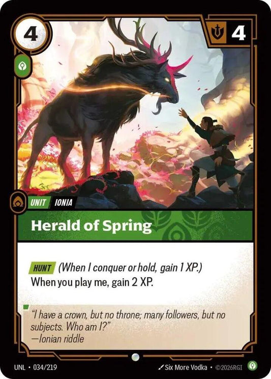 Riftbound: League of Legends Trading Card Game Unleashed Herald of Spring 034/219 Common Near Mint