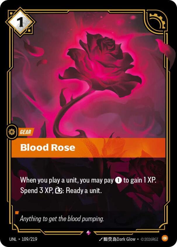 Riftbound: League of Legends Trading Card Game Unleashed Blood Rose 109/219 Rare Near Mint Foil
