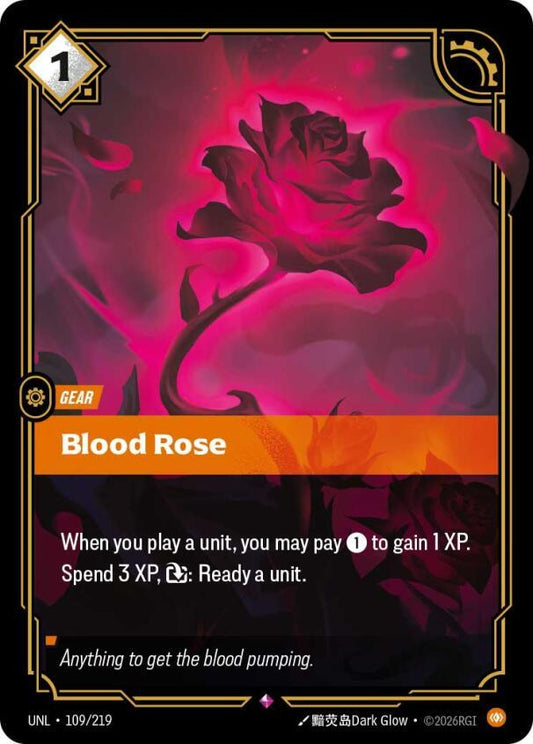 Riftbound: League of Legends Trading Card Game Unleashed Blood Rose 109/219 Rare Near Mint Foil