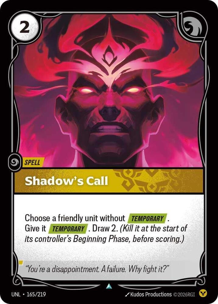 Riftbound: League of Legends Trading Card Game Unleashed Shadow's Call 165/219 Uncommon Near Mint Foil