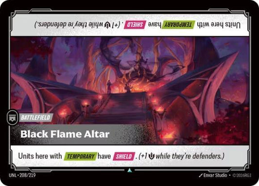 Riftbound: League of Legends Trading Card Game Unleashed Black Flame Altar 208/219 Uncommon Near Mint Foil
