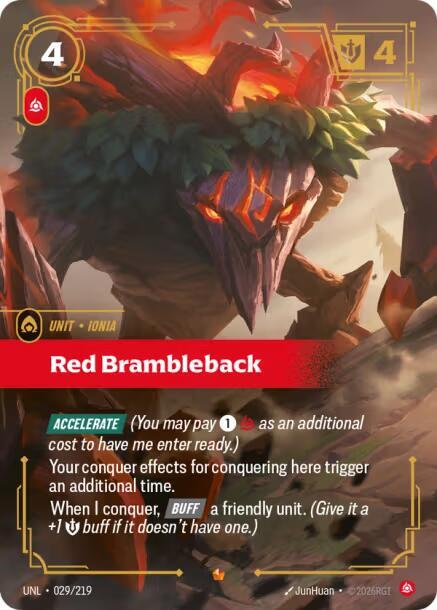 Riftbound: League of Legends Trading Card Game Unleashed Red Brambleback 029/219 Epic Near Mint Foil