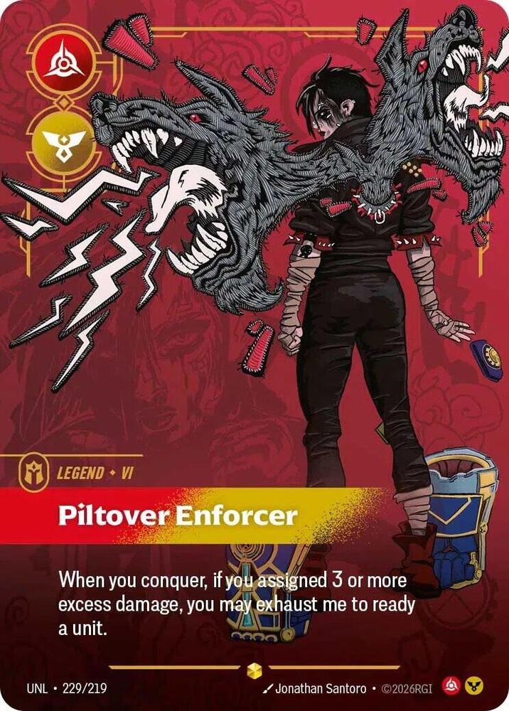 Riftbound: League of Legends Trading Card Game Unleashed Vi - Piltover Enforcer (Overnumbered) 229/219 Showcase Near Mint Foil