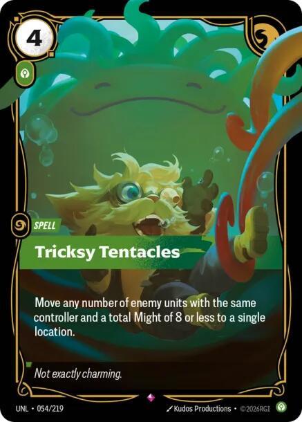 Riftbound: League of Legends Trading Card Game Unleashed Tricksy Tentacles 054/219 Rare Near Mint Foil