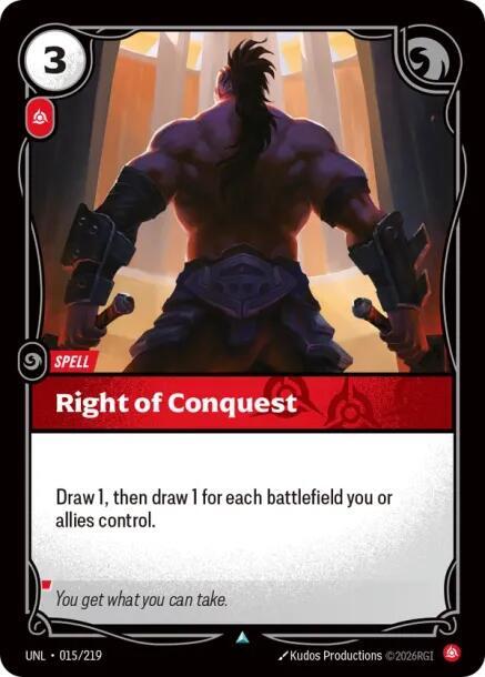 Riftbound: League of Legends Trading Card Game Unleashed Right of Conquest 015/219 Uncommon Near Mint