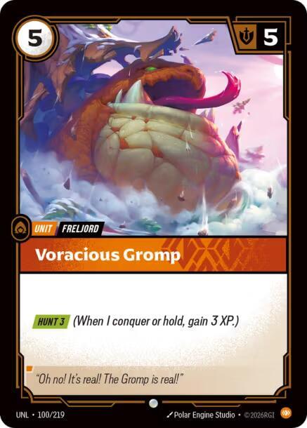 Riftbound: League of Legends Trading Card Game Unleashed Voracious Gromp 100/219 Common Near Mint Foil