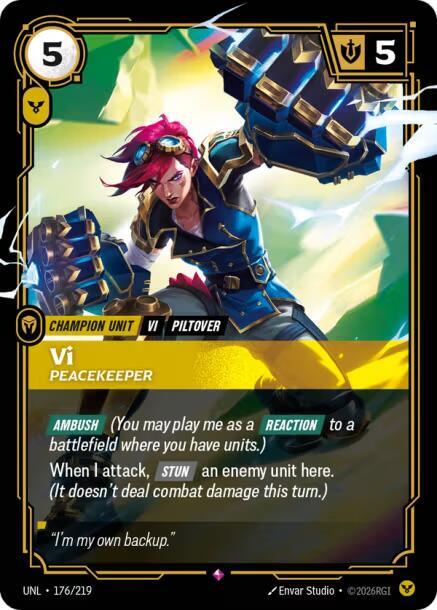 Riftbound: League of Legends Trading Card Game Unleashed Vi - Peacekeeper 176/219 Rare Near Mint Foil