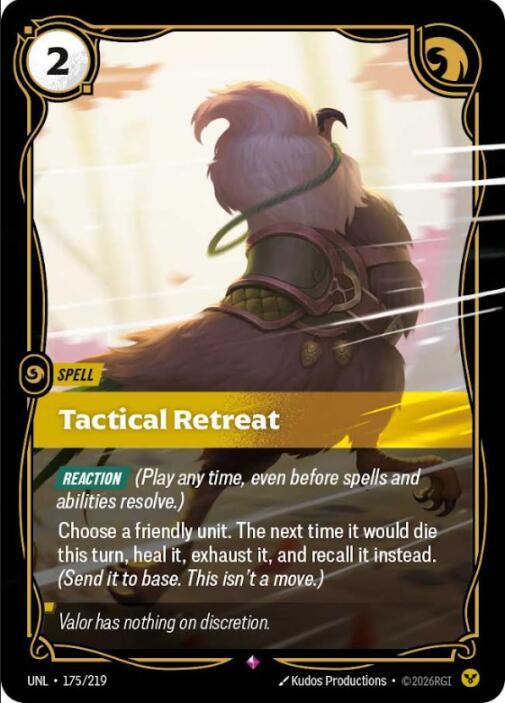 Riftbound: League of Legends Trading Card Game Unleashed Tactical Retreat 175/219 Rare Near Mint Foil