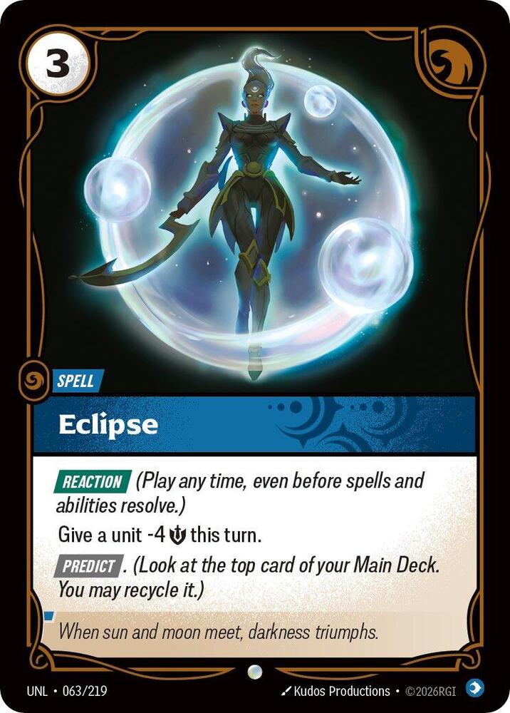 Riftbound: League of Legends Trading Card Game Unleashed Eclipse 063/219 Common Near Mint