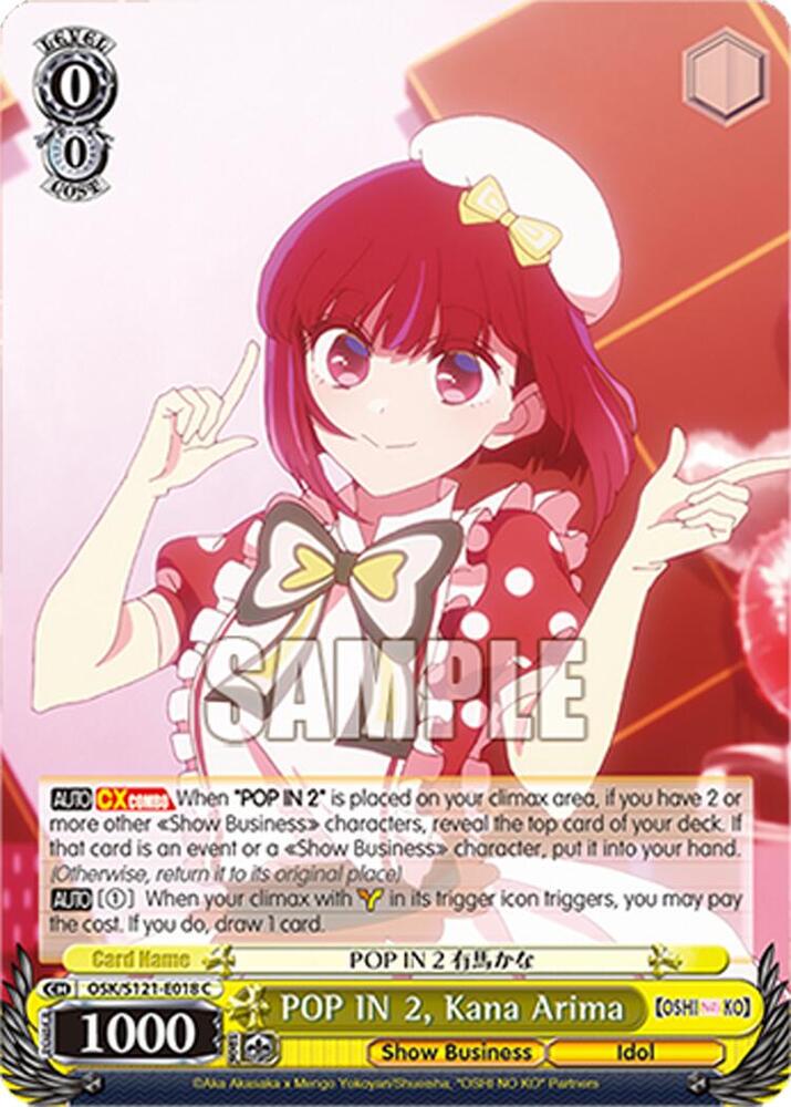 Weiss Schwarz [OSHI NO KO] Vol.2 POP IN 2, Kana Arima OSK/S121-E018 C Common Near Mint