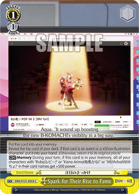 Weiss Schwarz [OSHI NO KO] Vol.2 Spark for Their Rise to Fame OSK/S121-E022 C Common Near Mint