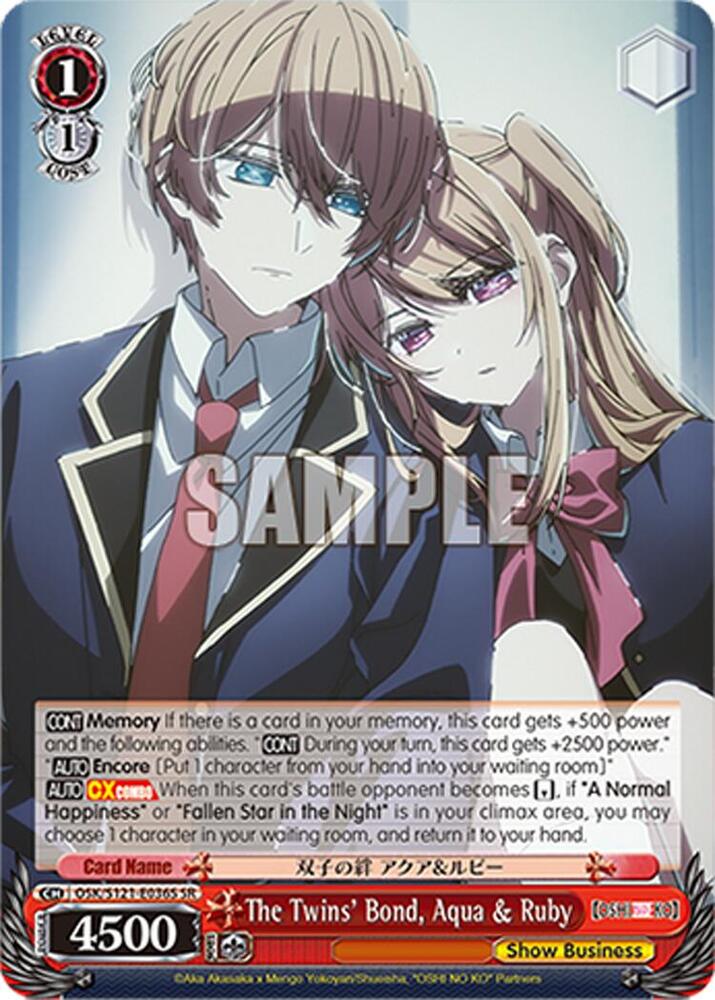 Weiss Schwarz [OSHI NO KO] Vol.2 The Twins' Bond, Aqua & Ruby (SR) OSK/S121-E036S SR Super Rare Near Mint
