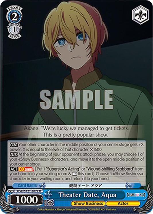 Weiss Schwarz [OSHI NO KO] Vol.2 Theater Date, Aqua OSK/S121-E072 R Rare Near Mint