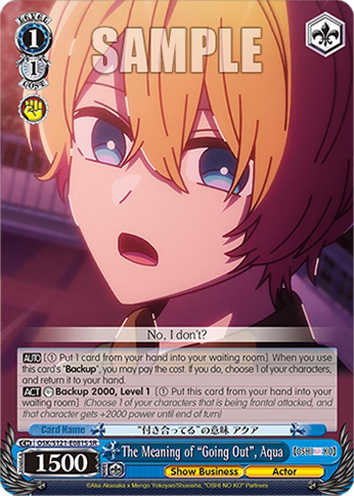 Weiss Schwarz [OSHI NO KO] Vol.2 The Meaning of "Going Out", Aqua (SR) OSK/S121-E081S SR Super Rare Near Mint