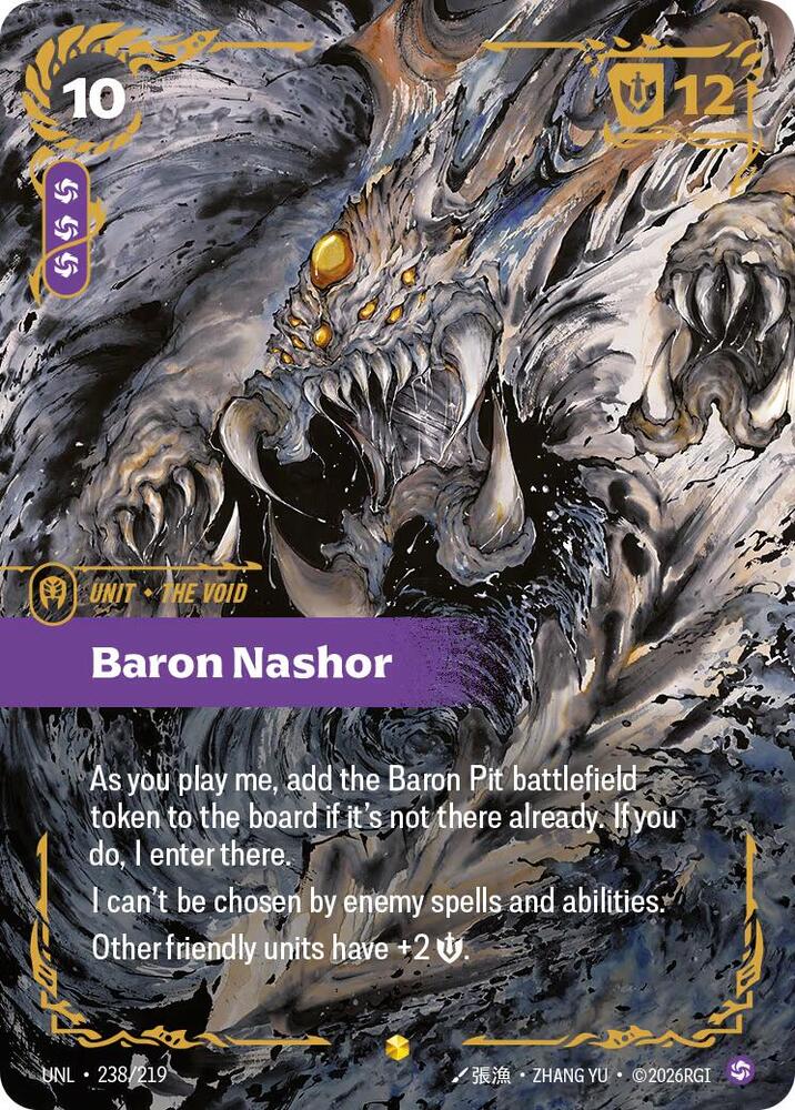 Riftbound: League of Legends Trading Card Game Unleashed Baron Nashor (Ultimate) 238/219 Showcase Near Mint Foil