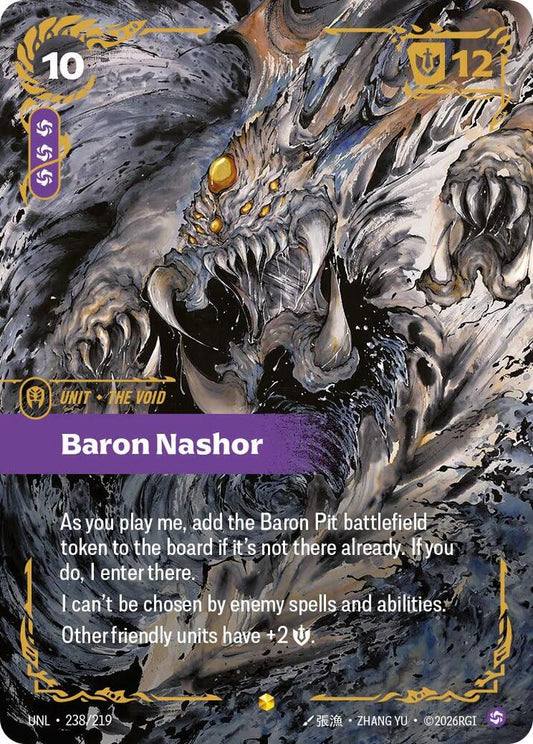 Riftbound: League of Legends Trading Card Game Unleashed Baron Nashor (Ultimate) 238/219 Showcase Near Mint Foil