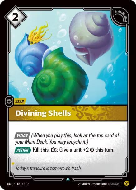 Riftbound: League of Legends Trading Card Game Unleashed Divining Shells 161/219 Uncommon Near Mint