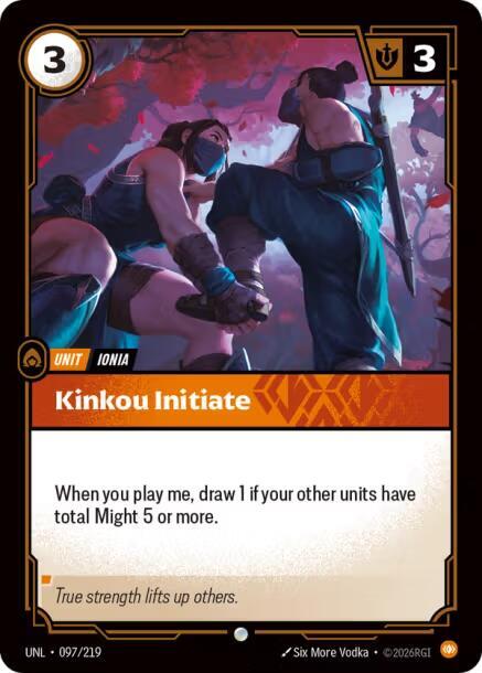 Riftbound: League of Legends Trading Card Game Unleashed Kinkou Initiate 097/219 Common Near Mint Foil