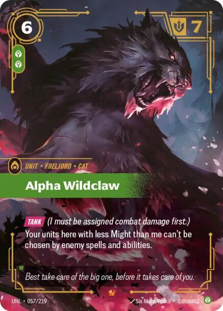 Riftbound: League of Legends Trading Card Game Unleashed Alpha Wildclaw 057/219 Epic Near Mint Foil