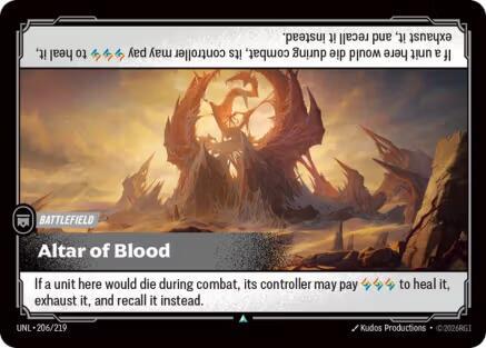 Riftbound: League of Legends Trading Card Game Unleashed Altar of Blood 206/219 Uncommon Near Mint Foil