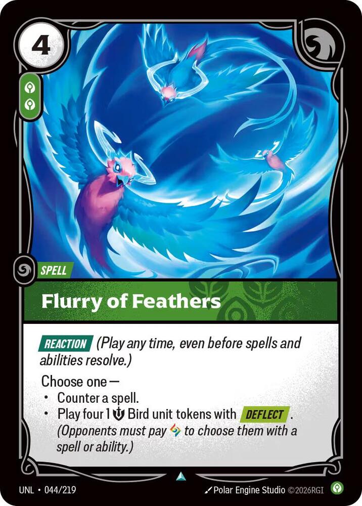 Riftbound: League of Legends Trading Card Game Unleashed Flurry of Feathers 044/219 Uncommon Near Mint