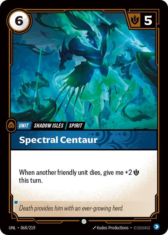 Riftbound: League of Legends Trading Card Game Unleashed Spectral Centaur 068/219 Common Near Mint Foil