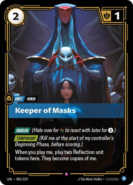 Riftbound: League of Legends Trading Card Game Unleashed Keeper of Masks 081/219 Rare Near Mint Foil