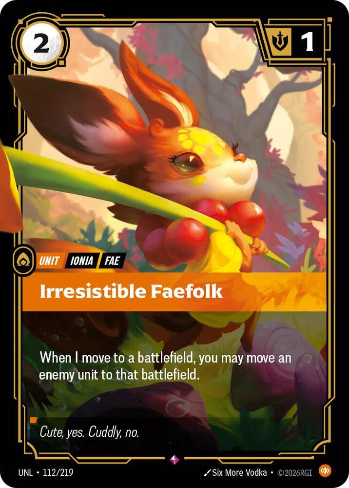 Riftbound: League of Legends Trading Card Game Unleashed Irresistible Faefolk 112/219 Rare Near Mint Foil