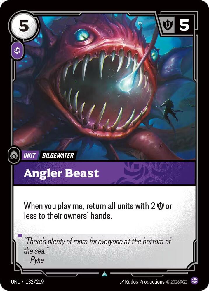 Riftbound: League of Legends Trading Card Game Unleashed Angler Beast 132/219 Uncommon Near Mint
