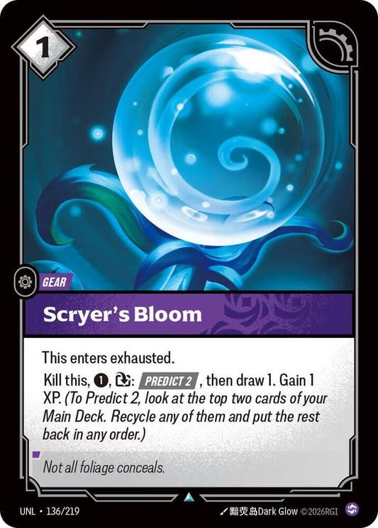 Riftbound: League of Legends Trading Card Game Unleashed Scryer's Bloom 136/219 Uncommon Near Mint