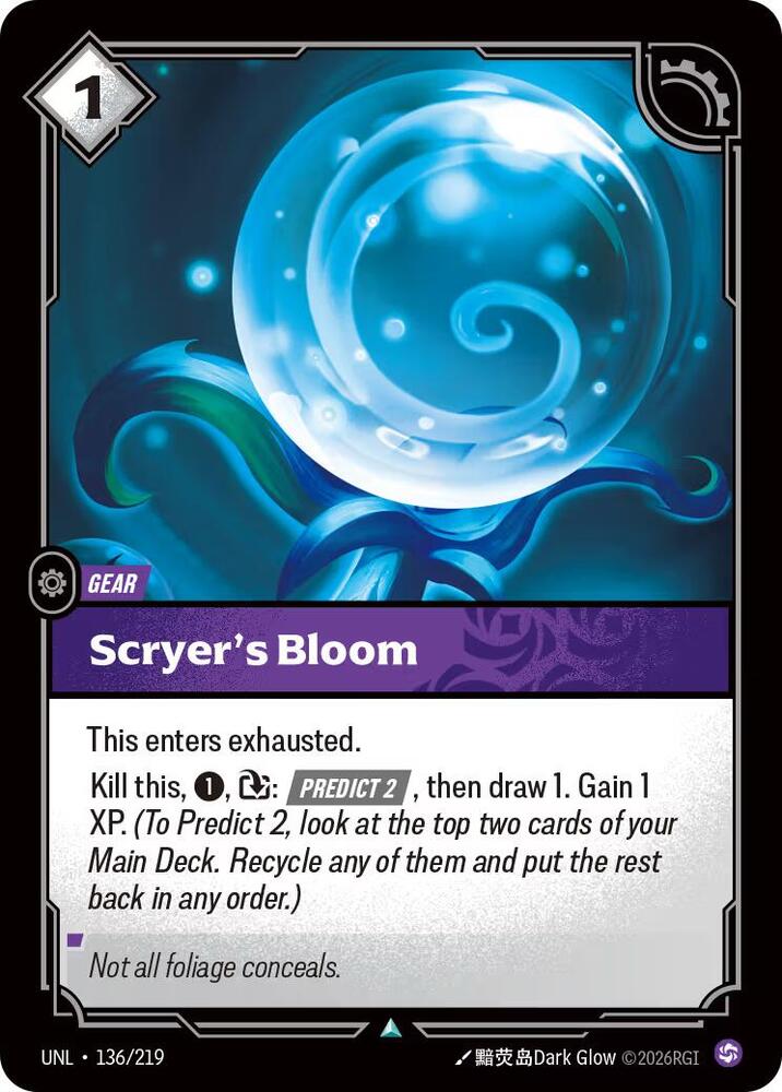 Riftbound: League of Legends Trading Card Game Unleashed Scryer's Bloom 136/219 Uncommon Near Mint Foil
