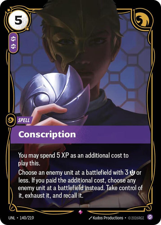 Riftbound: League of Legends Trading Card Game Unleashed Conscription 140/219 Rare Near Mint Foil