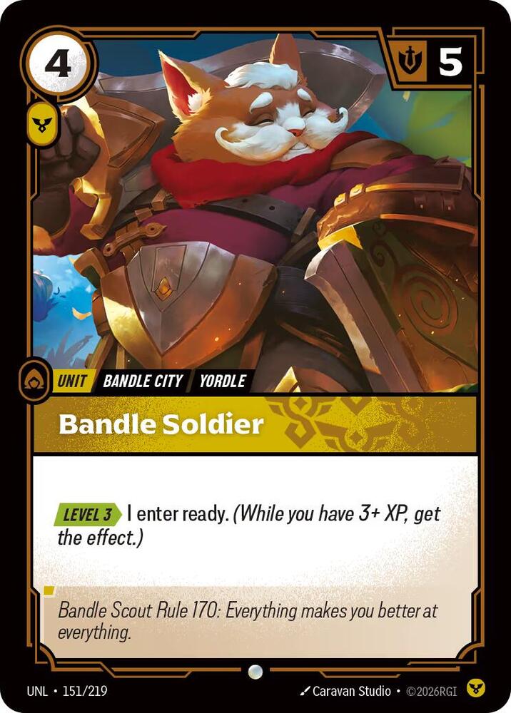 Riftbound: League of Legends Trading Card Game Unleashed Bandle Soldier 151/219 Common Near Mint Foil