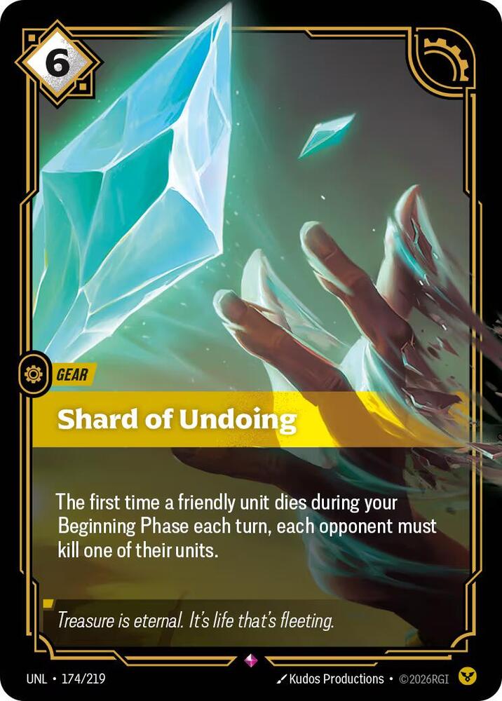 Riftbound: League of Legends Trading Card Game Unleashed Shard of Undoing 174/219 Rare Near Mint Foil
