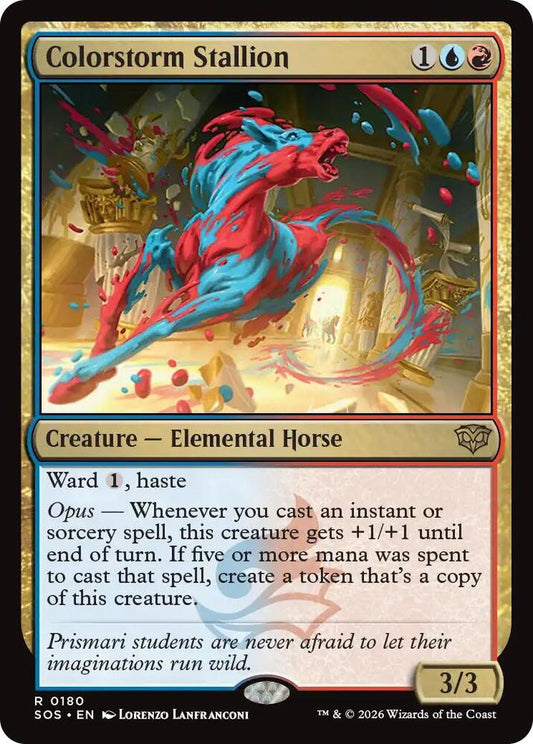 Magic: The Gathering Secrets of Strixhaven Colorstorm Stallion 180 R Near Mint