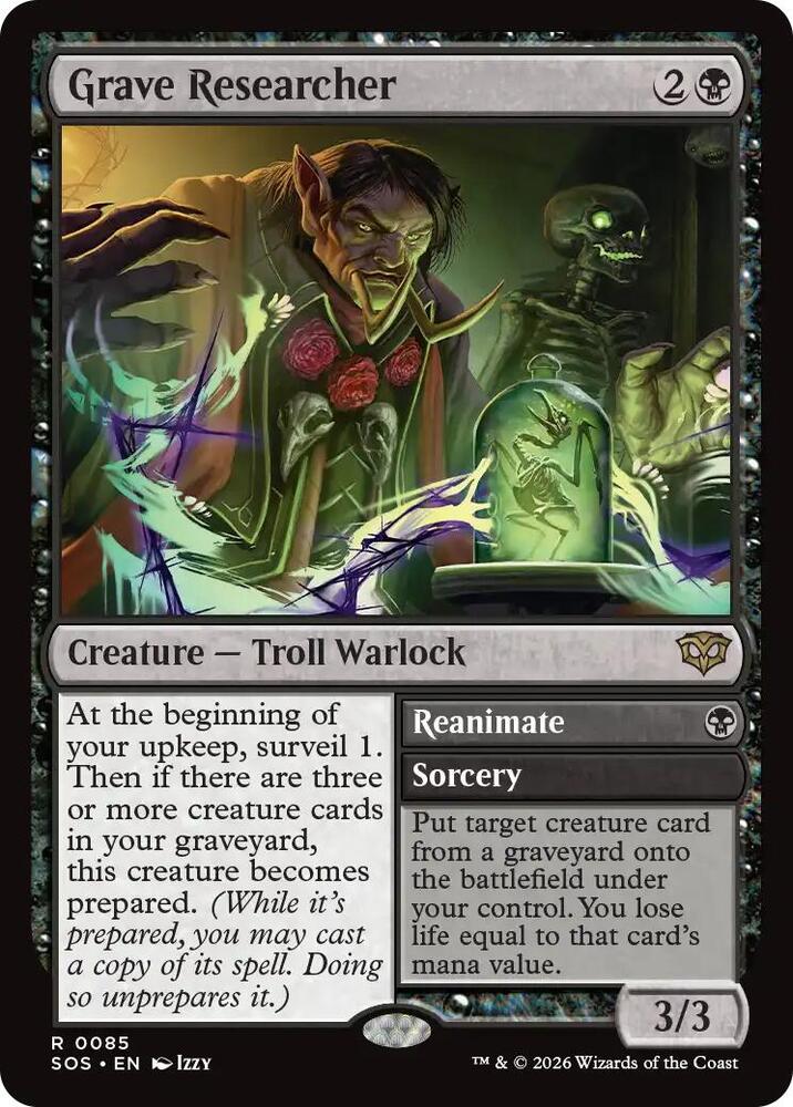Magic: The Gathering Secrets of Strixhaven Grave Researcher 85 R Near Mint (Italian)