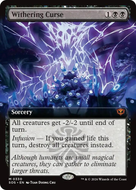Magic: The Gathering Secrets of Strixhaven Withering Curse (Extended Art) 330 M Near Mint Foil (French)