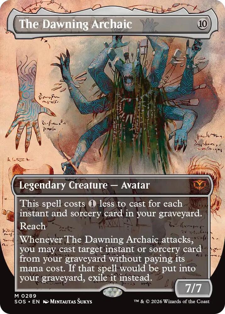 Magic: The Gathering Secrets of Strixhaven The Dawning Archaic (Borderless) 289 M Near Mint Foil (Italian)