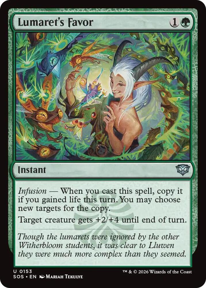 Magic: The Gathering Secrets of Strixhaven Lumaret's Favor 153 U Near Mint (Italian)