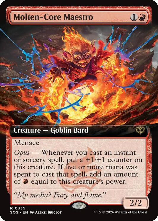 Magic: The Gathering Secrets of Strixhaven Molten-Core Maestro (Extended Art) 335 R Near Mint (German)