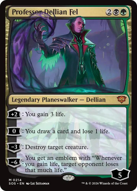 Magic: The Gathering Secrets of Strixhaven Professor Dellian Fel 214 M Near Mint (Japanese)