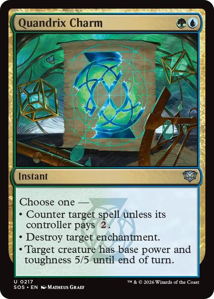 Magic: The Gathering Secrets of Strixhaven Quandrix Charm 217 U Near Mint Foil (French)