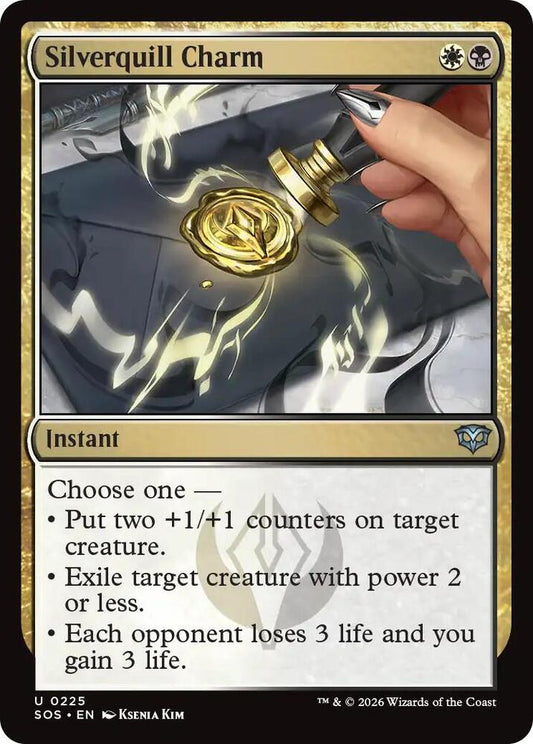 Magic: The Gathering Secrets of Strixhaven Silverquill Charm 225 U Near Mint Foil (German)