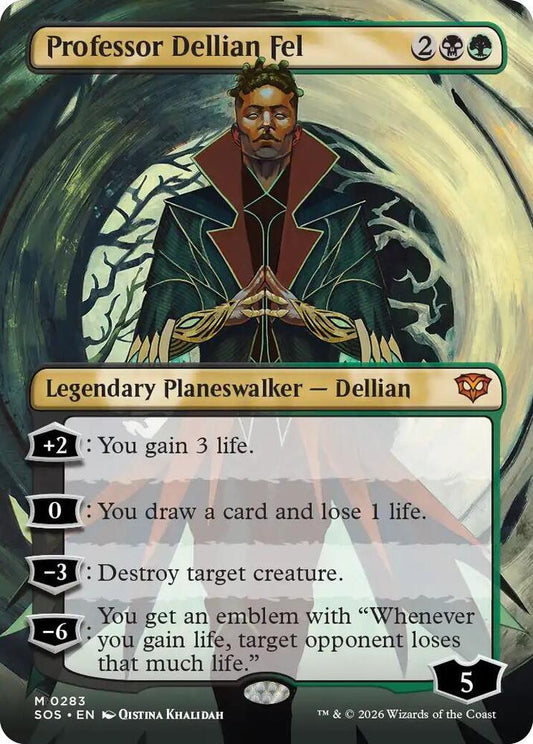 Magic: The Gathering Secrets of Strixhaven Professor Dellian Fel (Borderless) 283 M Near Mint (Italian)