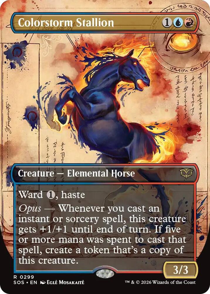 Magic: The Gathering Secrets of Strixhaven Colorstorm Stallion (Borderless) 299 R Near Mint Foil (Italian)