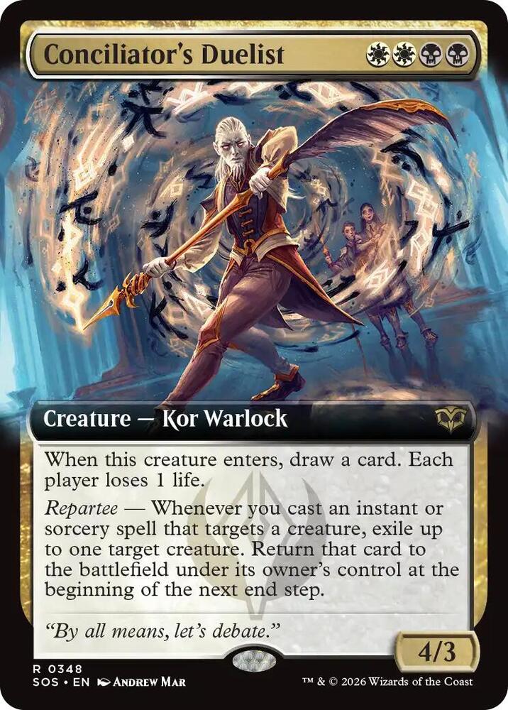 Magic: The Gathering Secrets of Strixhaven Conciliator's Duelist (Extended Art) 348 R Near Mint